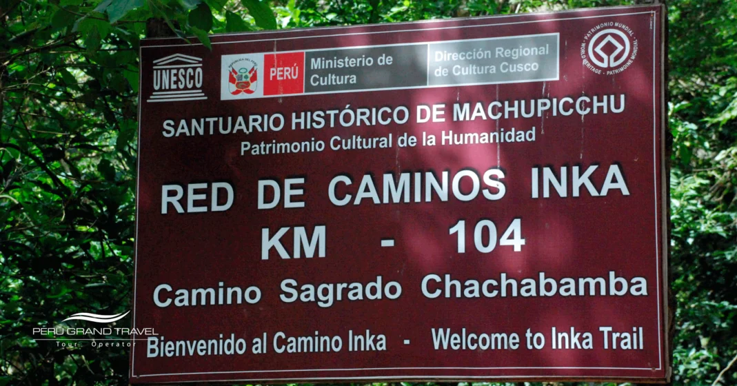 Trilha no KM 104, KM 104, Trilha Inca de 2 dias, foto clássica, mapa de localização da Trilha Inca de 2 dias