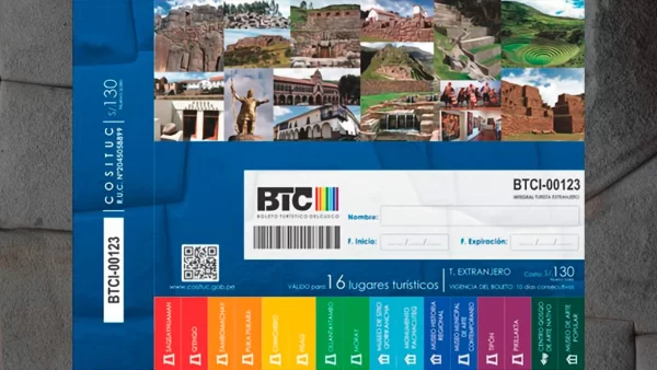 bilhete turístico-cusco