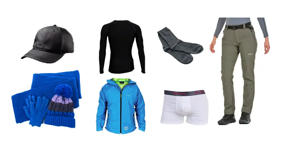 que roupa usar na Trilha Inca para Machu Picchu, cap. meias, cachecol, luvas, calças de trekking e jaqueta impermeável