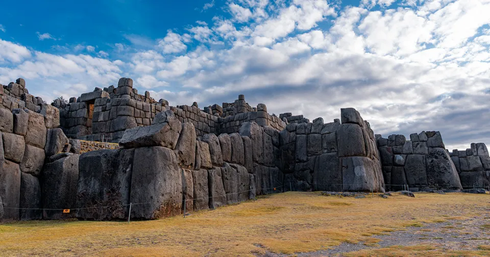 Sacsayhuaman Archaeological Park with Peru Grand Travel Massive megalithic stone walls of the Sacsayhuaman fortress overlooking Cusco
